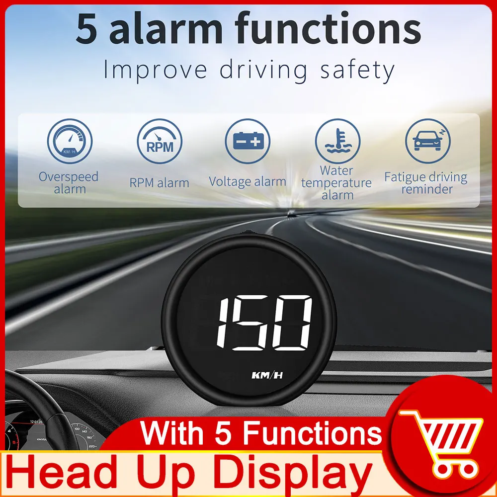 

New B1 OBD2 HUD Car Head Up Display Projector Alarm EOBD Auto Fuel Consumption Speedometer Water Temperature Gauge Voltmeter