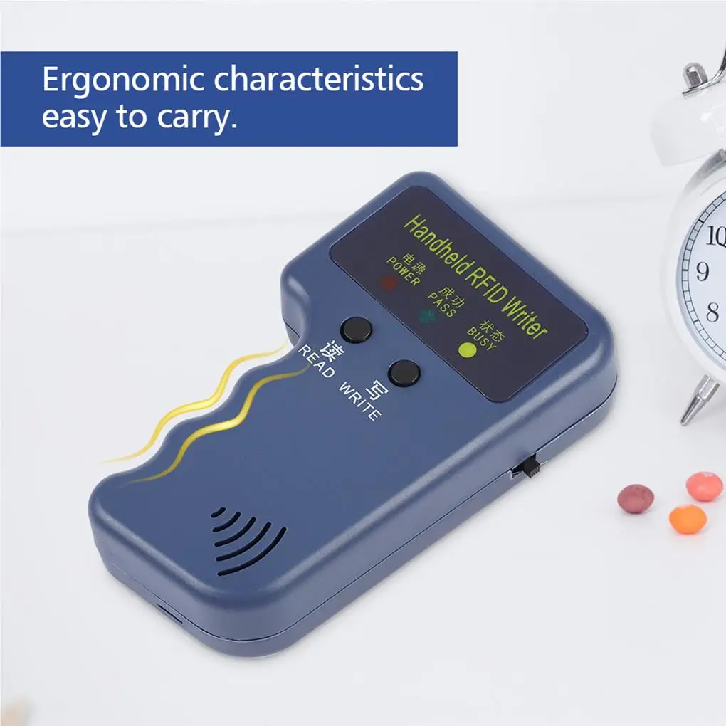 

125KHz EM4100 Portable Handheld RFID ID Card Copier Reader / Writer Duplicator + Keyfob