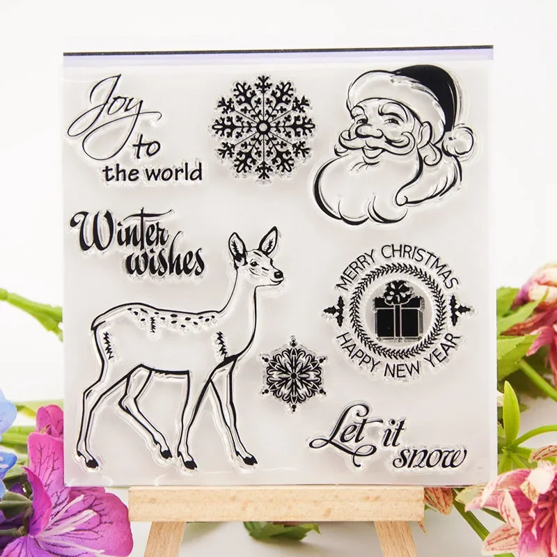 Santa Claus Transparent Clear Silicone Stamp/Seal for DIY scrapbooking/photo album Decor clear stamp sheet Handmade Gift |