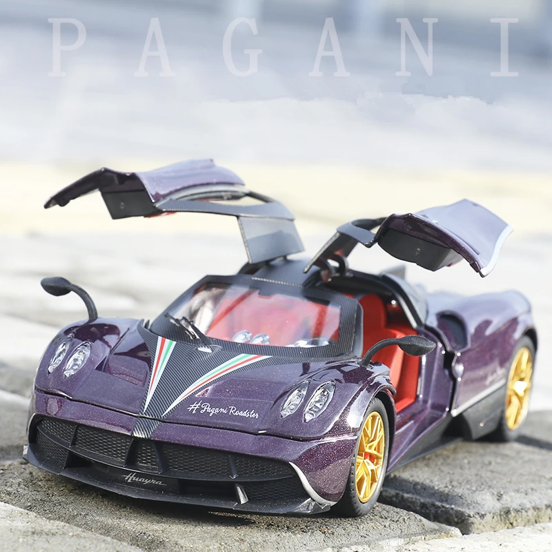 

1/24 Pagani Huayra Dinastia Alloy Sports Car Model Diecasts Metal Toy Racing Car Model Simulation Sound and Light Childrens Gift