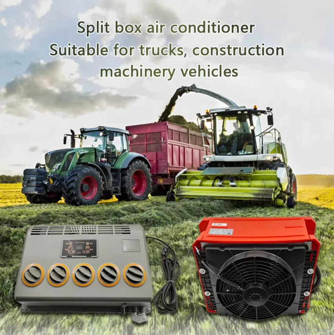 

Treeligo Electric Cool Air Conditioning Split Air Conditioner 24V for Car Automobile Excavator Tractor Trailer Truck Motorhome