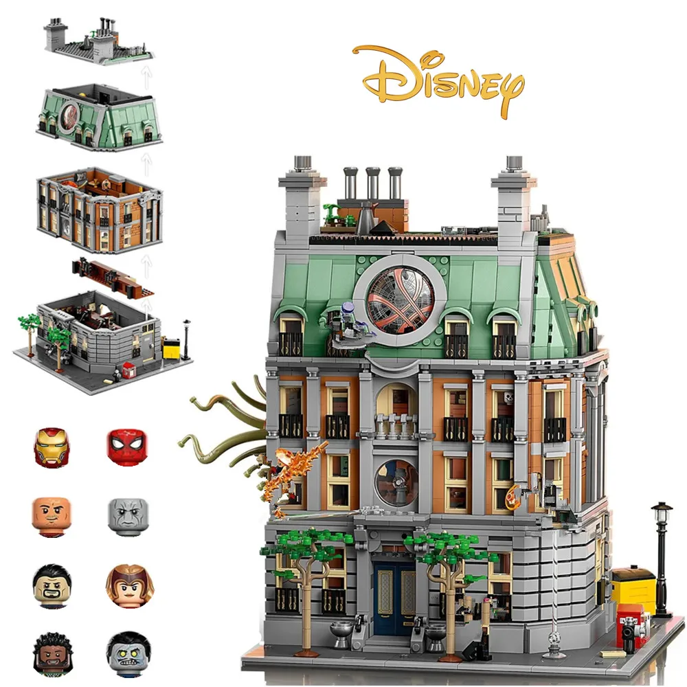 

DISNEY marvels Doctor Strange Wanda Sanctorum Sanctum Spiderman Ironman 76218 Building Blocks Bricks Streetview Toys Kid Gifts