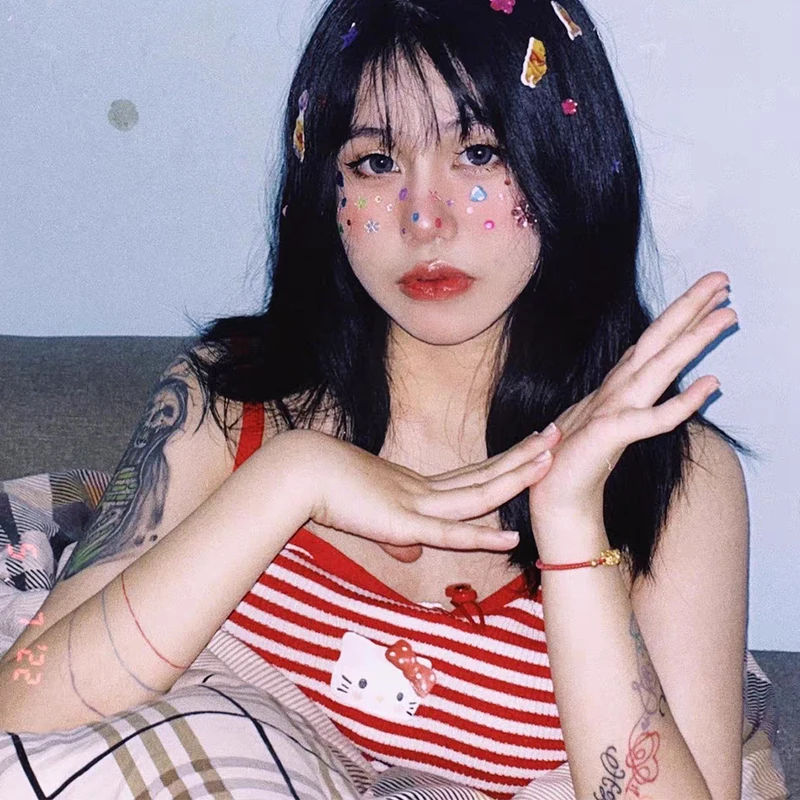 

Подтяжки Sanrio с героями мультфильмов Hello Kitty, летняя кавайная рубашка Kuromi с подкладкой для девушек, красивые топы для студенток