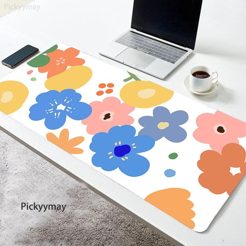 

Colorful Flower Mousepad Office Accessories Large Mouse Pad Kawaii Student Desk Mat Table Carpet Xxl Mouse Mats For Pc Gamer