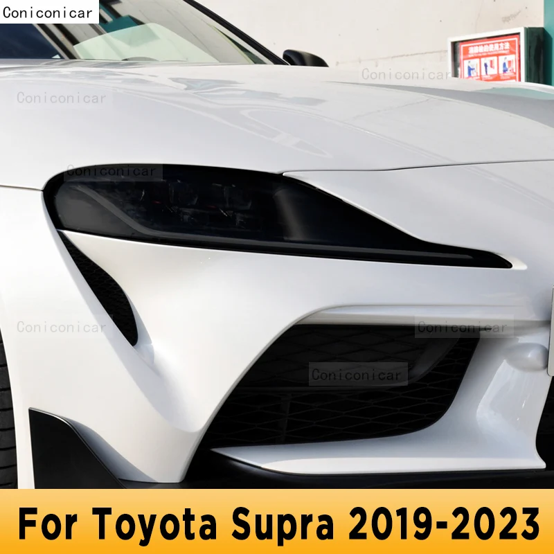 

Car Headlight Protection Smoked Black Tint Anti-Scratch Protective Film TPU Stickers For Toyota Supra 2019-2023 Accessories