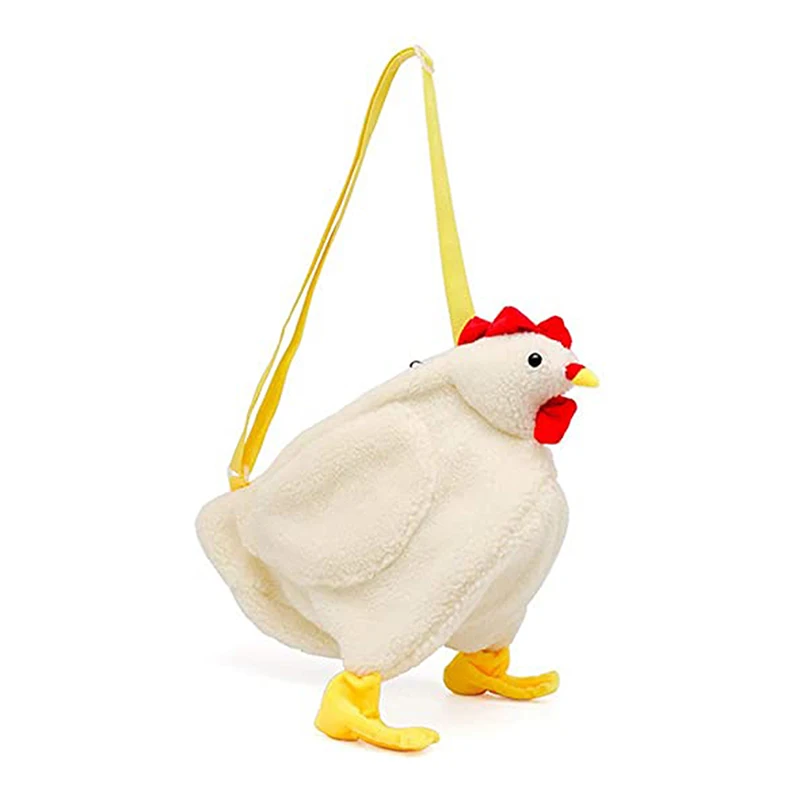 

Women's Chick Styling Bag Zipper Messenger Wallet Soft Fleece Cute Shoulder Bag Cute Big Rooster Plush Bag