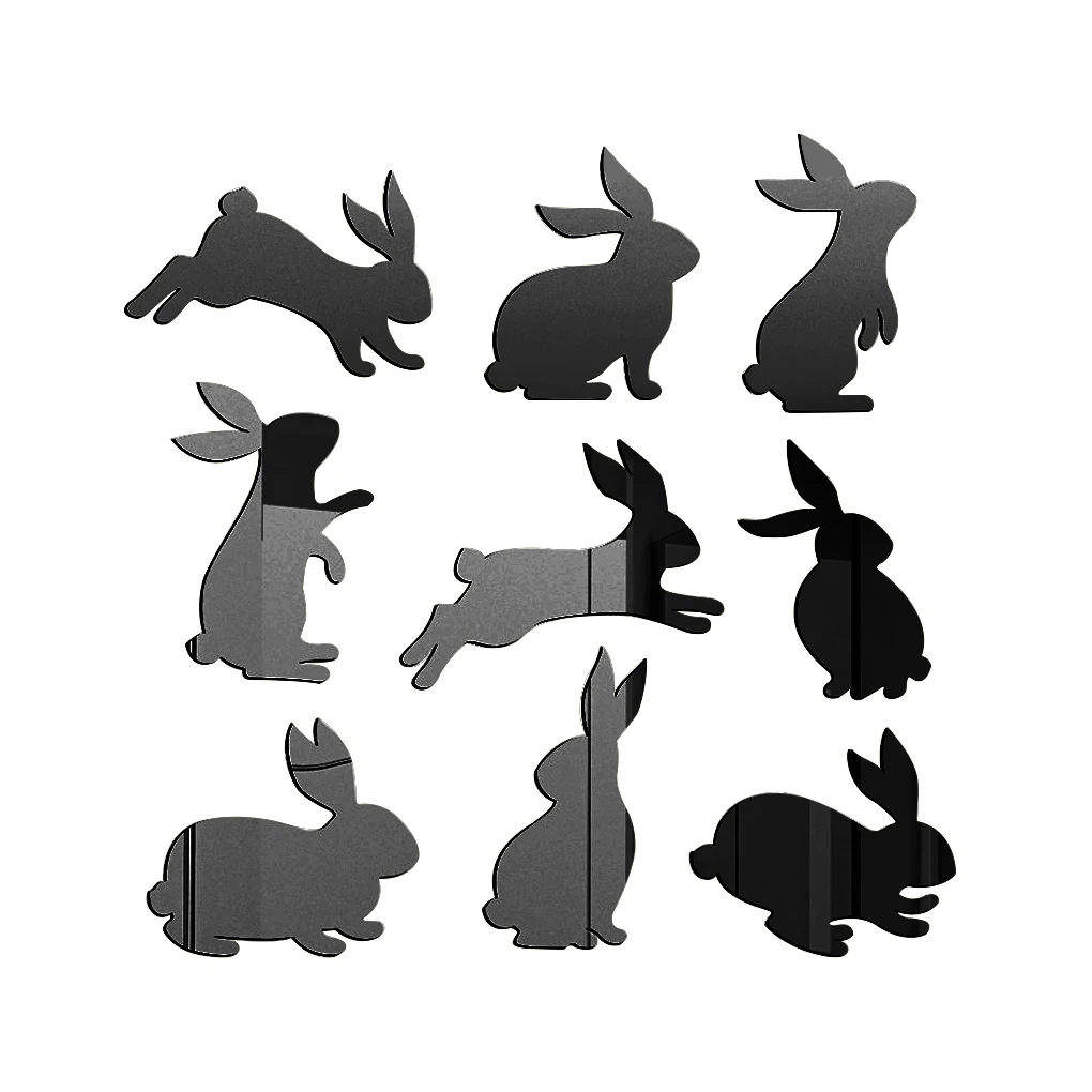 

Easter Wall Sticker 3D Acrylic Wall Decal Animal Shape Mirror Festival Paster for Home Decoration