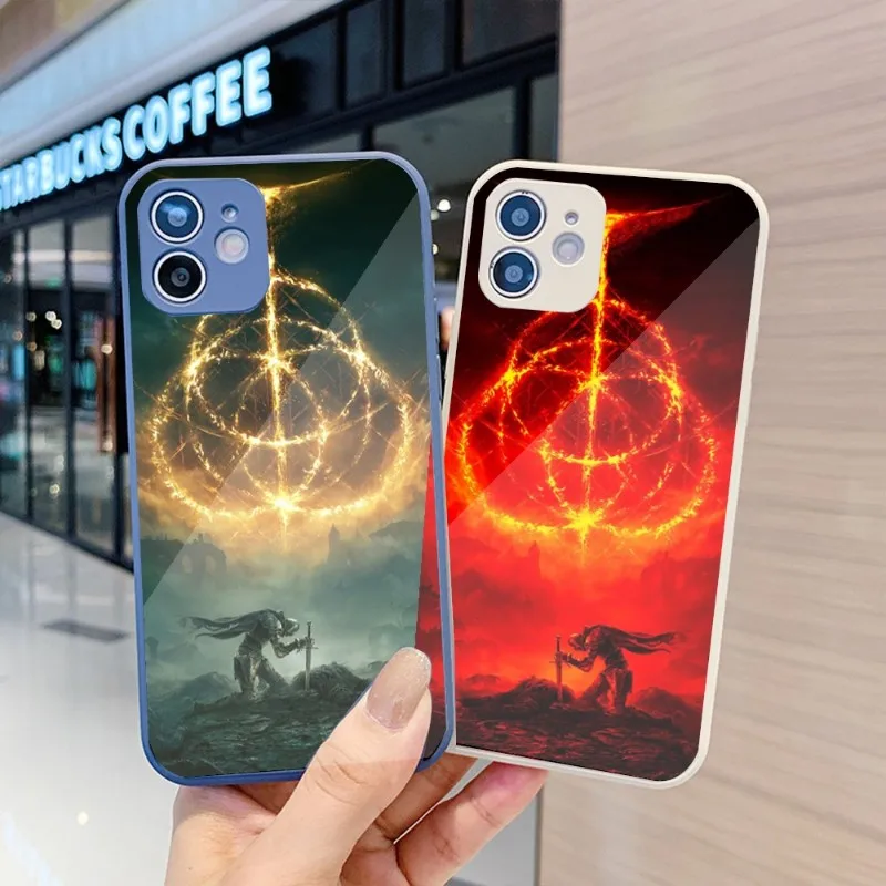 

Чехол Elden с кольцом для телефона IPhone 14, 13, 12, 11 Pro Max, X, XR, XS, 8, 7 Plus, цветной чехол из жидкого стекла
