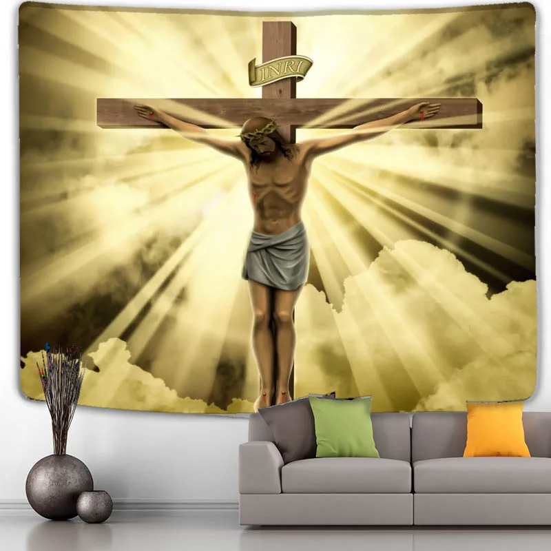 

Jesus Christ Tapestry Medieval Retro Style Boho Home Virgin Mary Abstract Beach Mat Christmas Ornament Hanging Wall Tapestry
