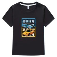 initial d t shirt anime ae86 shirt kids summer clothes o neck girls and boys fashion casual 100 cotton tee drift racing car top