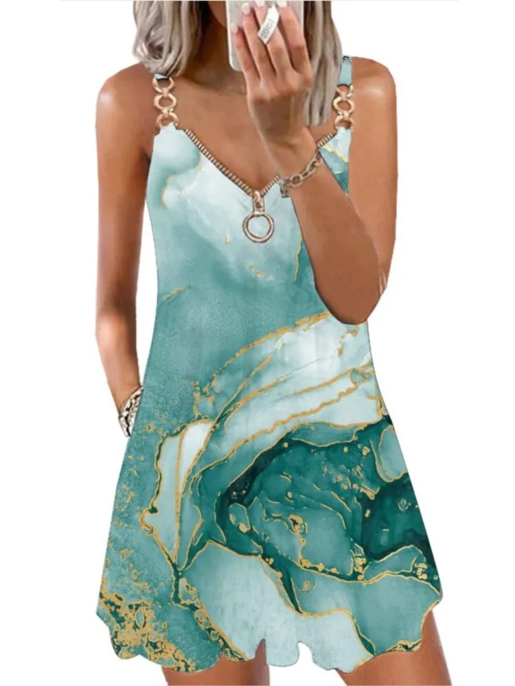 Новое летнее мини-платье с принтом спагетти для женщин модное сексуальное платье