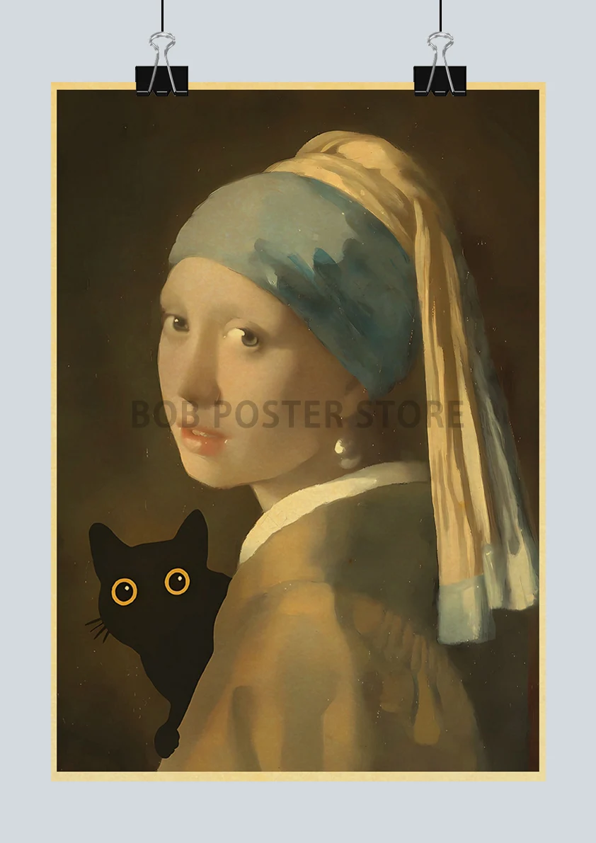 

Настенный плакат "Забавный черный кот" Lanxihaibao