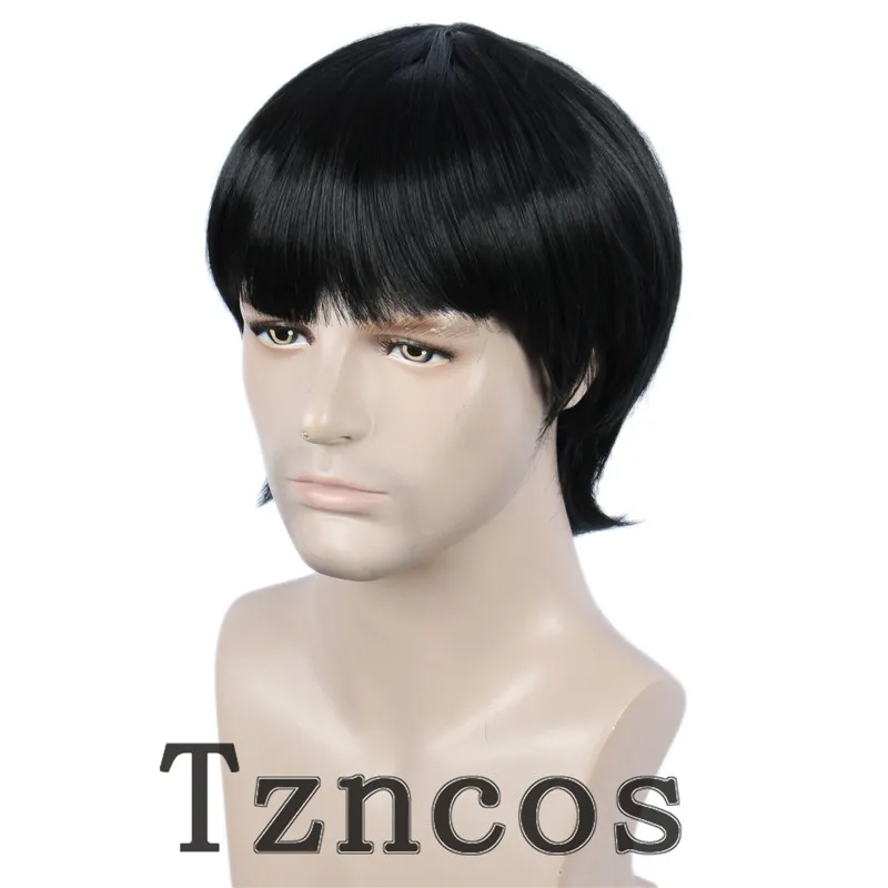 Фото Tzncos Cosplay Gene Belcher короткий черный прямой парик термостойкие синтетические волосы №2