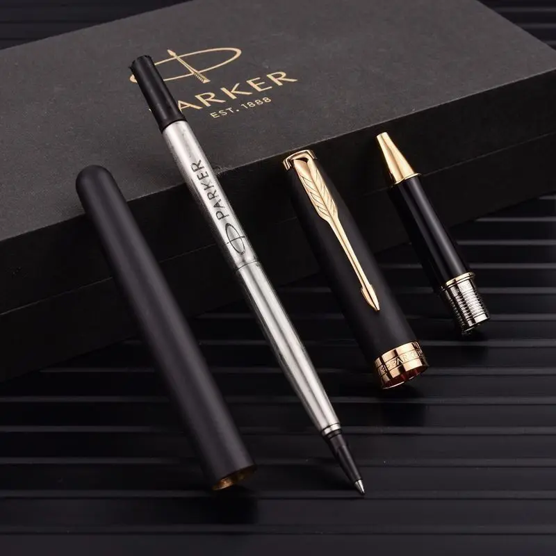 Ручка PARKER Parker Drow с матовым золотым зажимом, Шариковая черная ручка для мужчин и женщин, деловая Премиум ручка для подписей, деловые канцеляр...