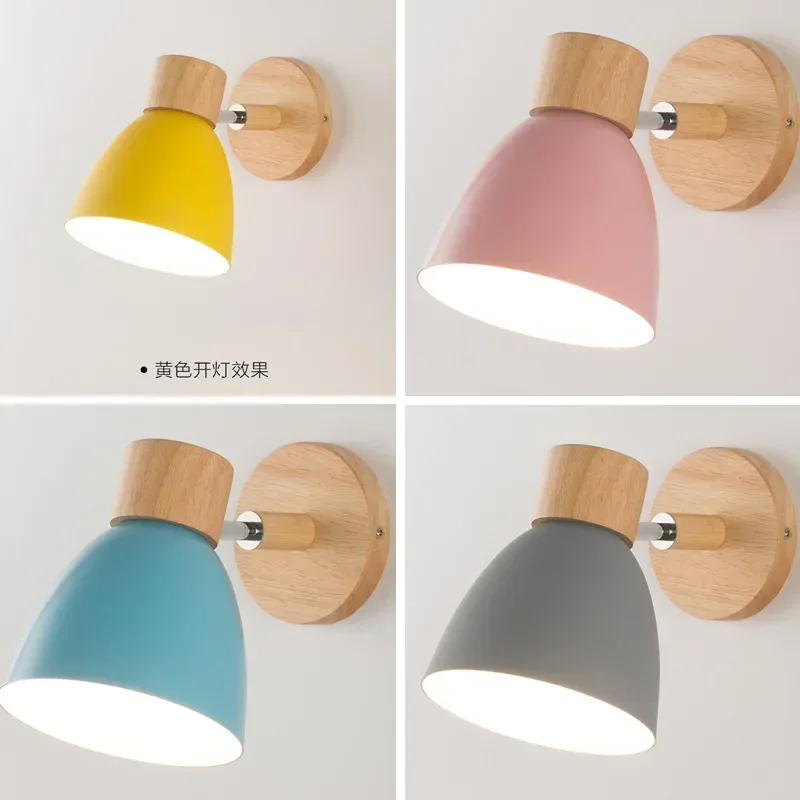 Скандинавский прикроватный светильник настенный для спальни гостиной макарон