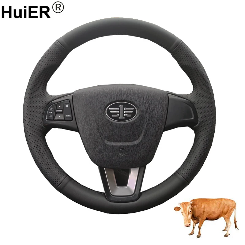 

Cow Leather Hand Sewing Car Auto Steering Wheel Cover For Faw Besturn X40/B50 2016 2017 2018 2019 2020 Accessories Funda Volante