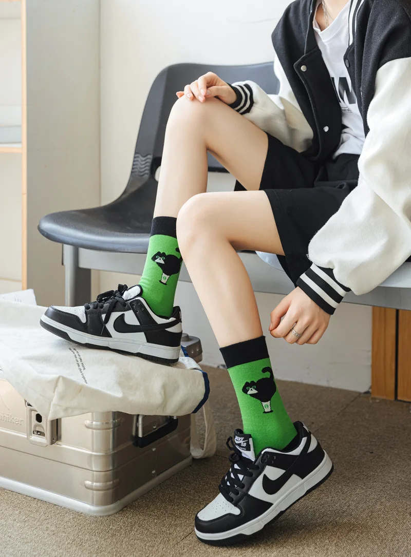 Lolita Skateboard Cotton Socks Women Cute Pattern Hip Hop Crew JK Socks Funny Novelty Animal Socks Cool Harajuku Designer Socks