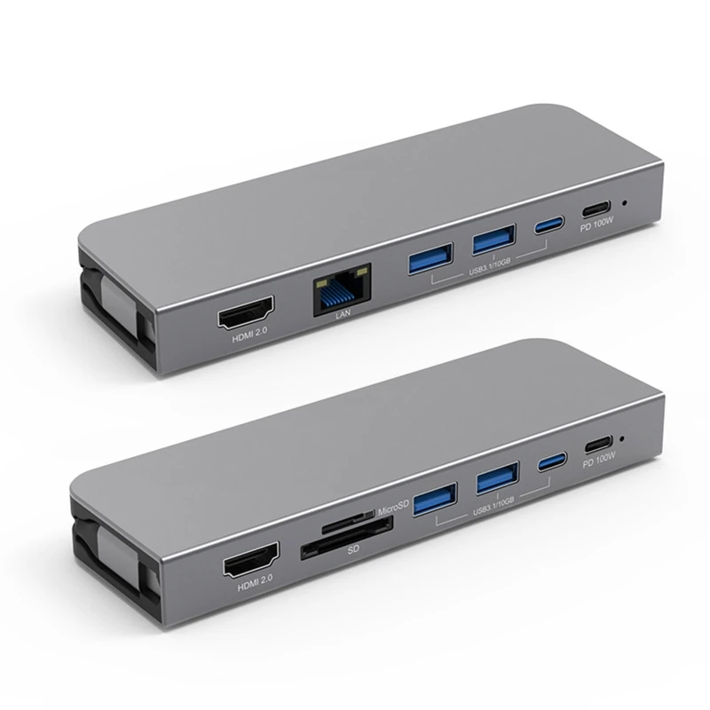 

68UB Type-C HUB Splitter USB3.1 10Gb Docking Station HDMI-Compatible PD Lan 1000M SD