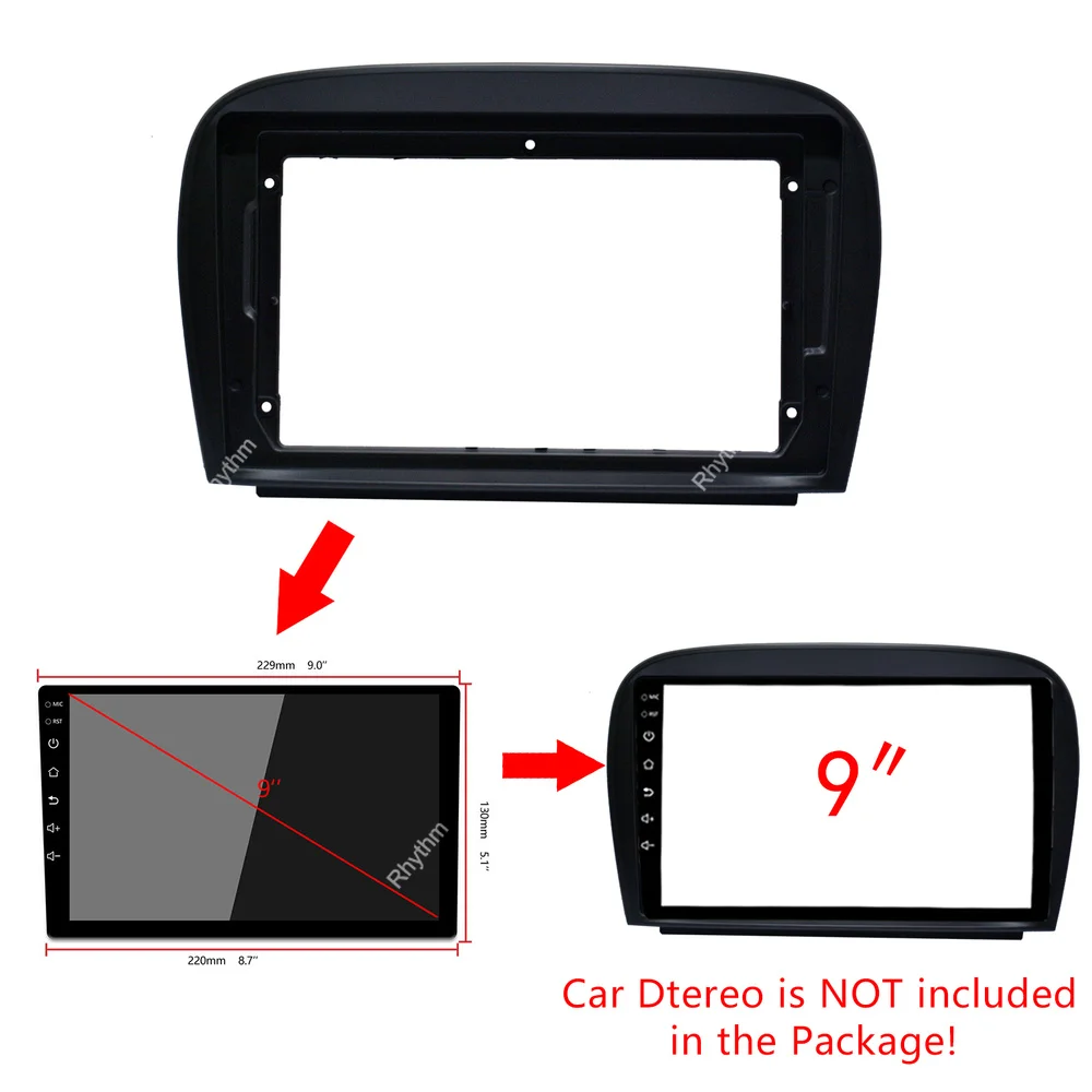 9-дюймовая Автомобильная панель для Mercedes SL R230 SL350 SL500 SL55 SL600 SL65 2004-2011 двойная Din