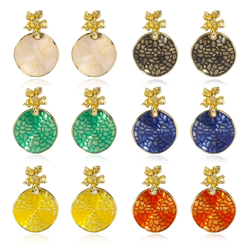 

2023 New Vintage Elegant Earrings for Women Colorful Creative Personality Round Dangle Earrings Fashion Jewelry Wholesale