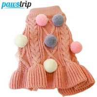 knitted dog sweater winter warm dog clothes sweet dog dress pet clothing for small medium dogs puppy clothes coat xs xl