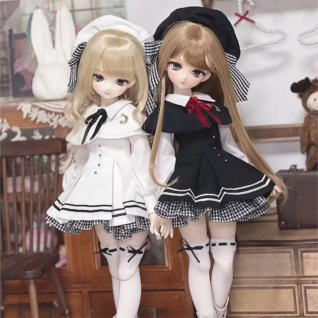 Фото Кавайный комплект одежды для куклы 1/4, подходит для куклы BJD 45 см, модная одежда, игрушки для девочек, аксессуары для переодевания и игры в домик, куклы в комплект не входят. №3