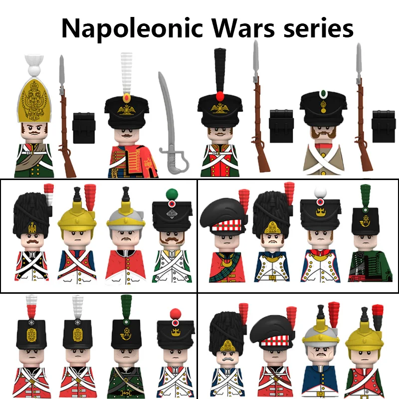 

MOC WW2 Military Napoleonic Wars Building Blocks Russian Weapon France Army Soldier Medieval Sword Cannon Accessories Kid's Gift