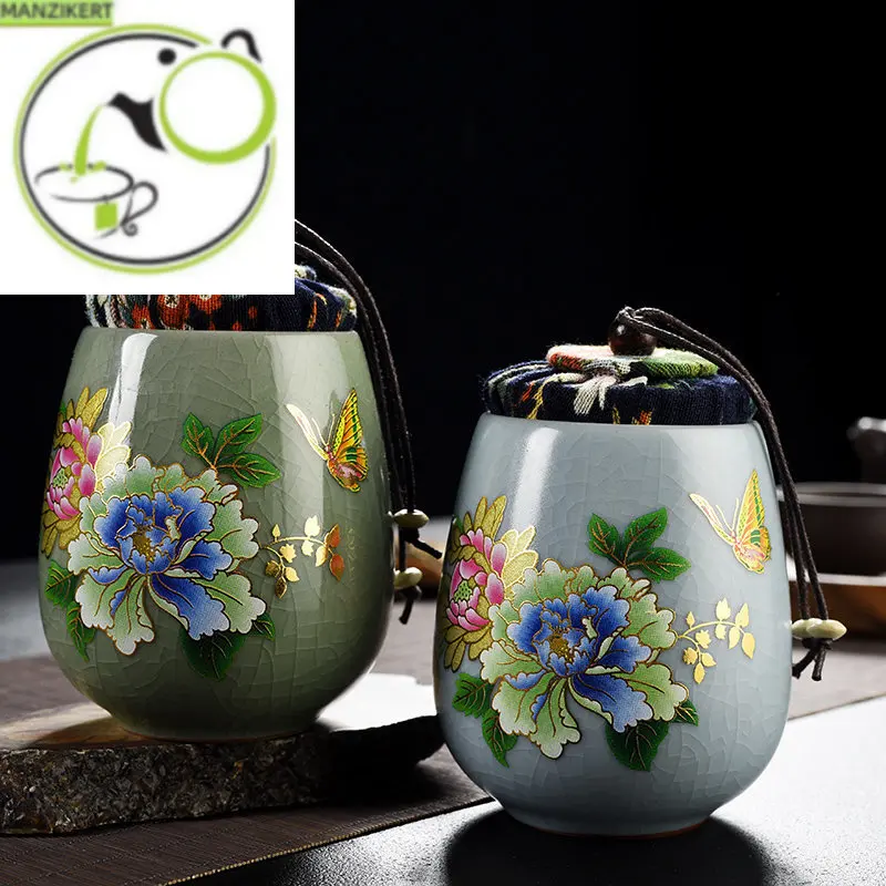 

1PCS storage tank teapot canned ceramics oolong tea travel Tea Boxes Chinese porcelain Portable tea caddy coffee canister