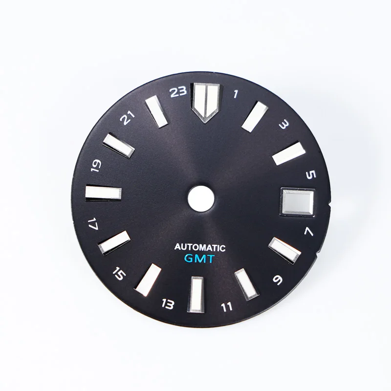 Watch Accessories Modified For NH34 GMT Universal Dial Skx007 Abalone MM NH35 Case 28.5mm GS Sunburst Blue Luminous |