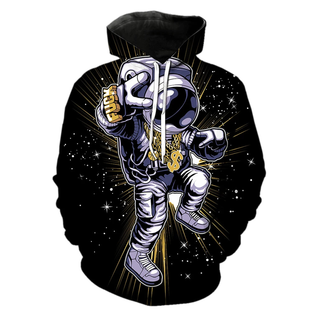 

Cartoon Astronaut Men's Hoodies 2022 Hot Sale Casual Teens Oversized Long Sleeve Unisex Streetwear Hip Hop With Hood Jackets