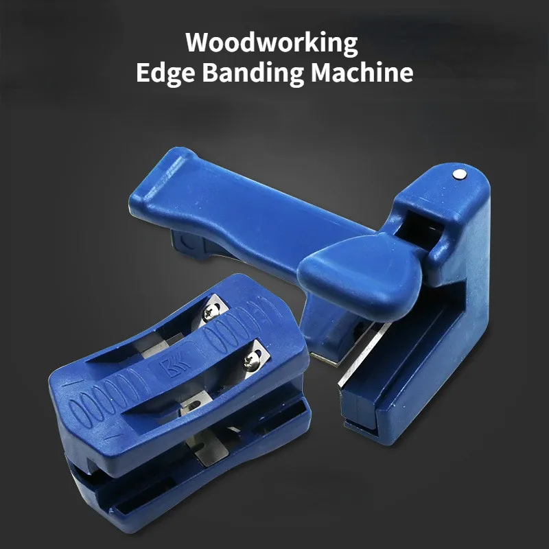 

Mini Woodworking Edge Banding Machine Banding PVC Straight Edge Trimmer Flush Cutter Hand Planer with 2pcs Trimming Knife