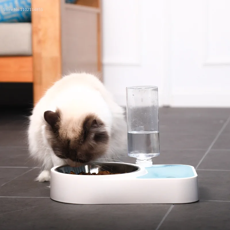 

New Dog Bowl Moisture Proof Mouth Dual Use Pet Bowl Cats Automatic Feeder Pet Double Bowl Automatic Drinking Basin Tableware A