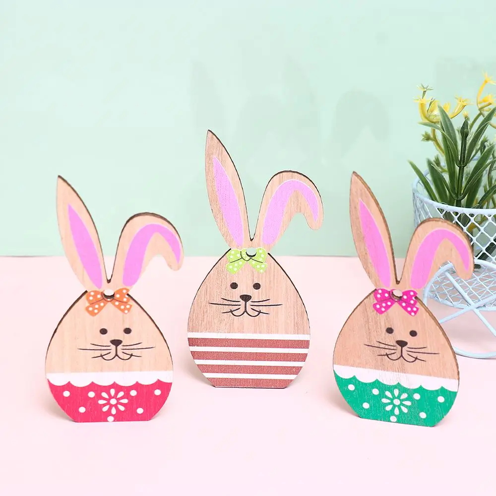 

Natural Handcraft Hanging Pendants Rabbit Easter Wood Chips Hanging Ornaments Easter Decorations Easter Rabbit