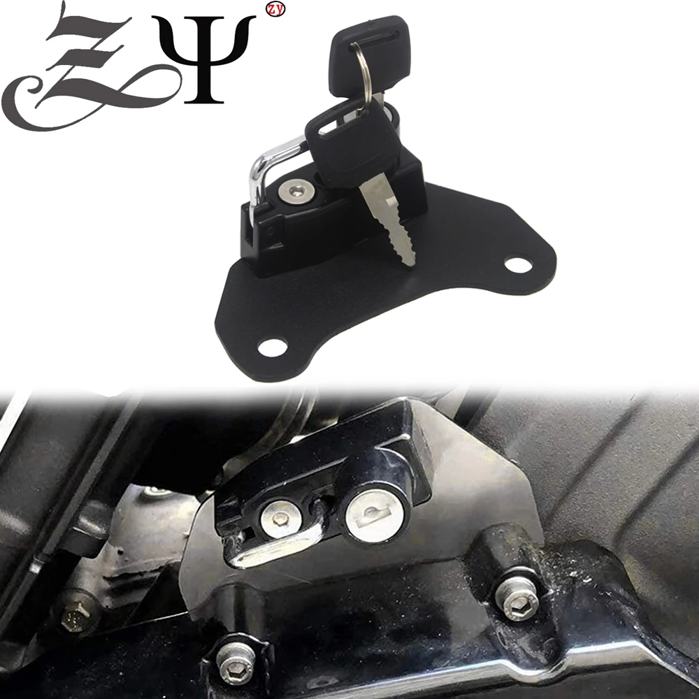 

Motorcycle Anti-theft Security Helmet Lock Alloy Black Mount Hook with 2 Keys Universal For Indian Scout/Sixty 2015 2016-2018