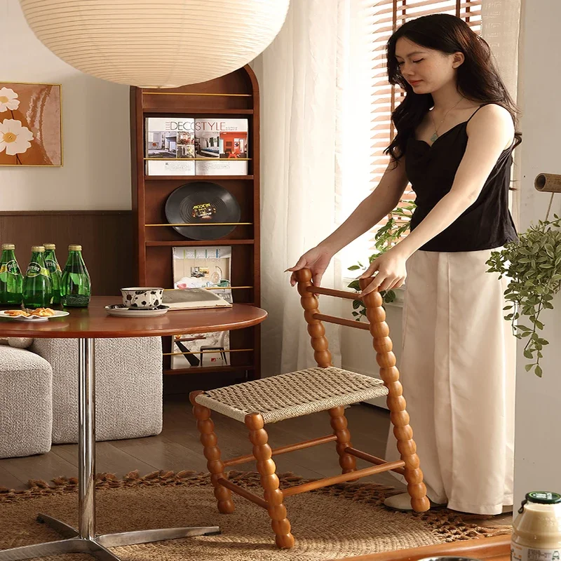 Тканый стул из цельного дерева дизайн французской мебели средневековый