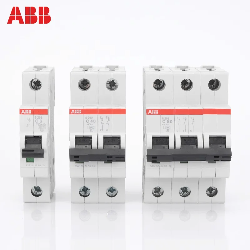 

ABB Miniature Circuit Breaker S201/202/203/204 1P2P3P4P 1A2A3A4A6A10A16A20A25A32A40A