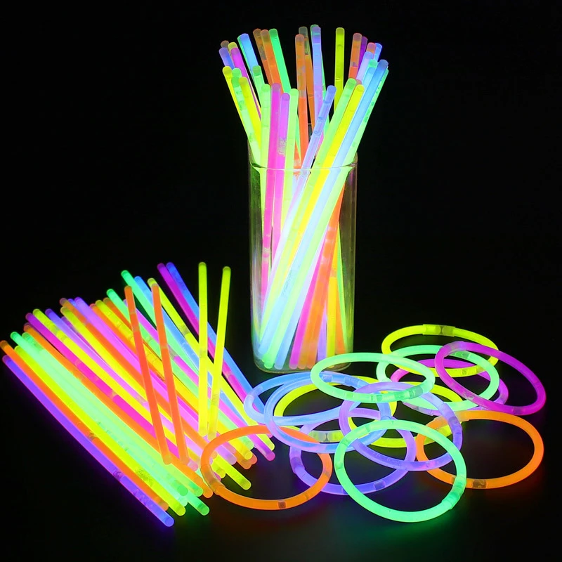 

100 шт. разноцветные светящиеся палочки для свадебной вечеринки флуоресцентные подвески для браслетов ожерелья неоновые красочные светящиеся палочки