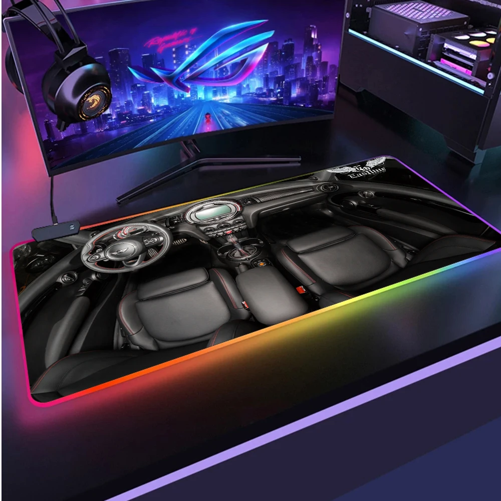 

RGB Desk Pad Mausepad Mouse Pad Desk Kawaii Gaming Accessories Game Console Rubber Computer Big Pad for PC Mouse Pad Sports Car