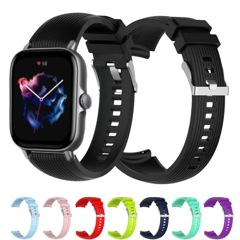 

Ремешок силиконовый для смарт-часов Amazfit GTS 3 2E 2 Mini, спортивный браслет для Amazfit GTR 42 мм/Bip S Lite/Bip U Pro/Neo Correa, 20 мм