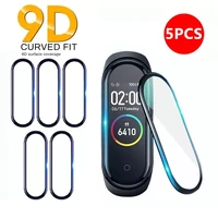 5pcs 9d curved screen protector for xiaomi mi band 6 5 4 smart watchband protective film cover for xiomi miband 4 5 6 not glass