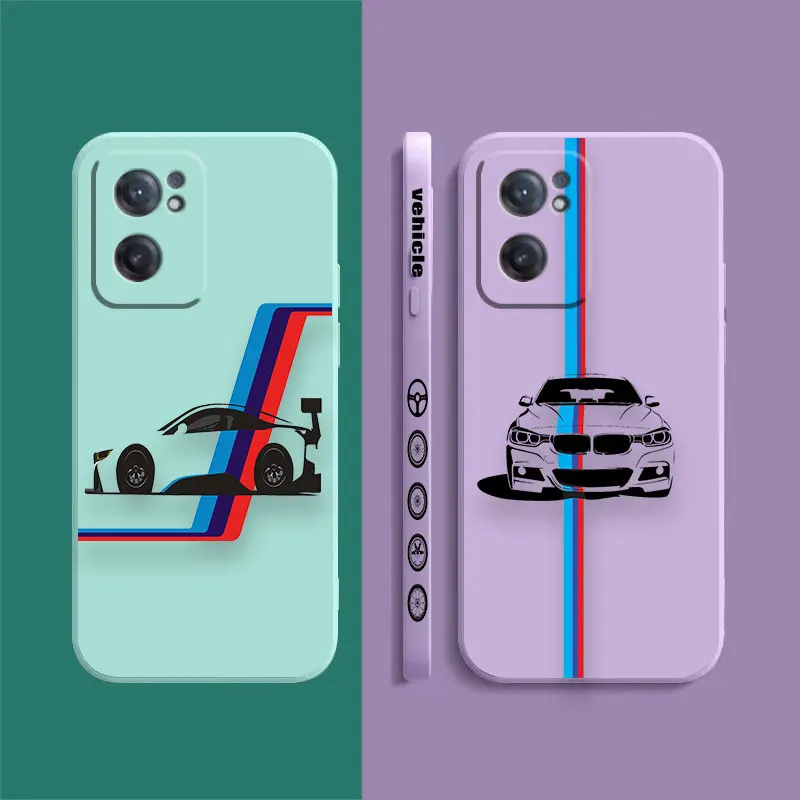 Blue Violet Red Sports Car Phone Case For Oneplus 11 10 9 9R 9RT 8 8T 7 7T ACE 2 2V NORD CE 2 Lite Pro Colour Liquid Case Shell