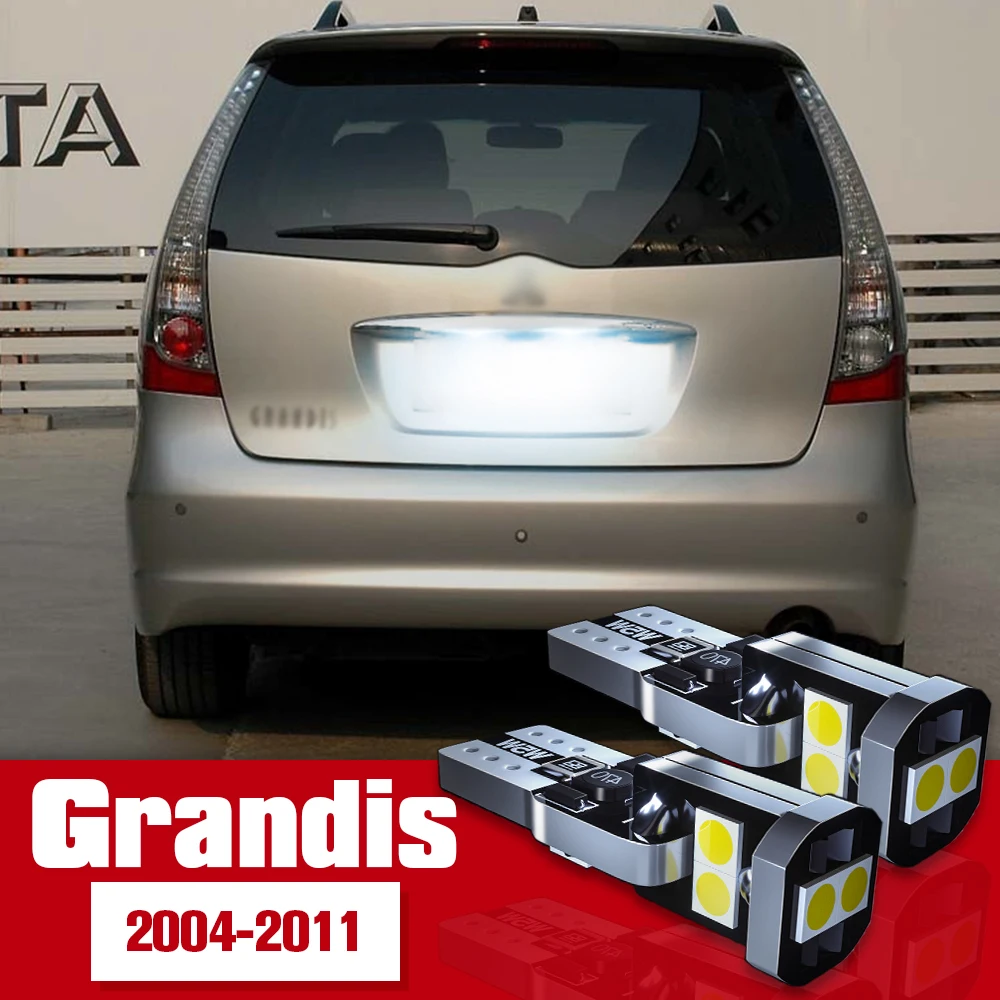 

2pcs License Plate Light Accessories LED Bulb Lamp For Mitsubishi Grandis 2004 2005 2006 2007 2008 2009 2010 2011