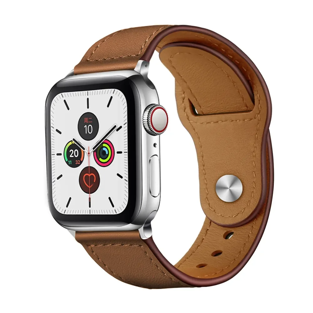 Leather Strap for Apple Watch Band 45mm 44mm 40mm 41mm 38mm 42mm 49mm Bracelet Belt Watchband iWatch series 8 7 6 5 se 4 Ultra