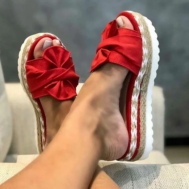 

Сандалии женские на платформе, открытый носок, без застежки, Нескользящие, лодыжки, модная обувь