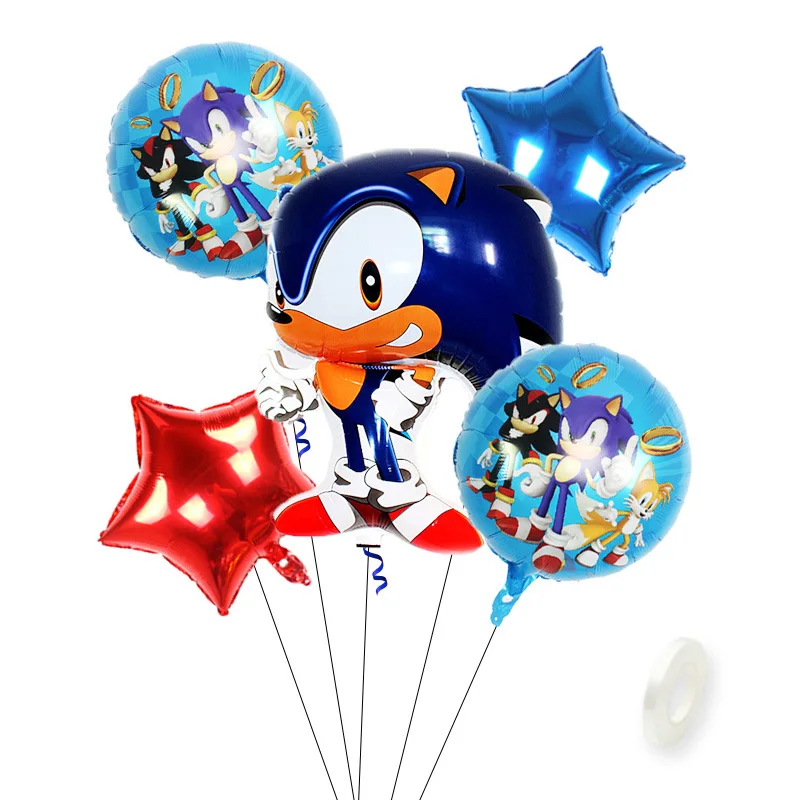

Cartoon Aluminum Foil Balloon Sonic Knuckles Miles Prower Shadow Silver Amy Rose Children's High-value Birthday Party Decoration