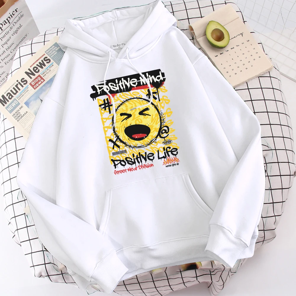 Foistive Mind Positve Life Male Hoody Harajuku S-Xxl Sweatshirt Fashion High Quality Hooded Autumn Casual Warm Streetwear