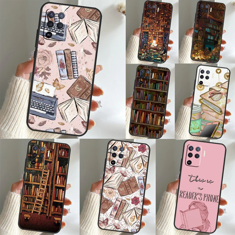 Library  Bookish For OPPO A96 A76 A16 A77 A57 A17 A15 A16 A5 A9 A31 A53S A54s A57s A52 A72 A94 A74 A54 Case