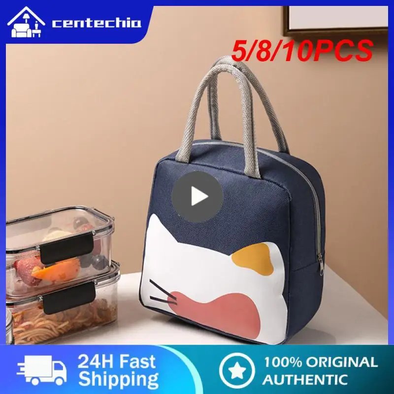 

5/8/10PCS Small Tote Handbag Ice Lunch Bag Lunch Box Insulation Package For Women Girl Kids Children Heat Preservation Bags