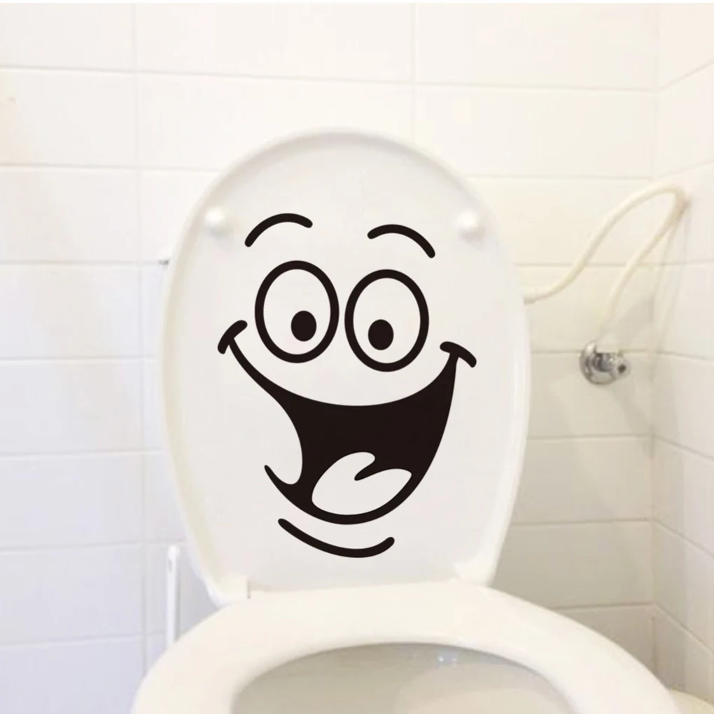 

Забавные настенные наклейки в ванную комнату Smile, украшение для дома и туалета, водонепроницаемые наклейки на стену, декоративный плакат, до...