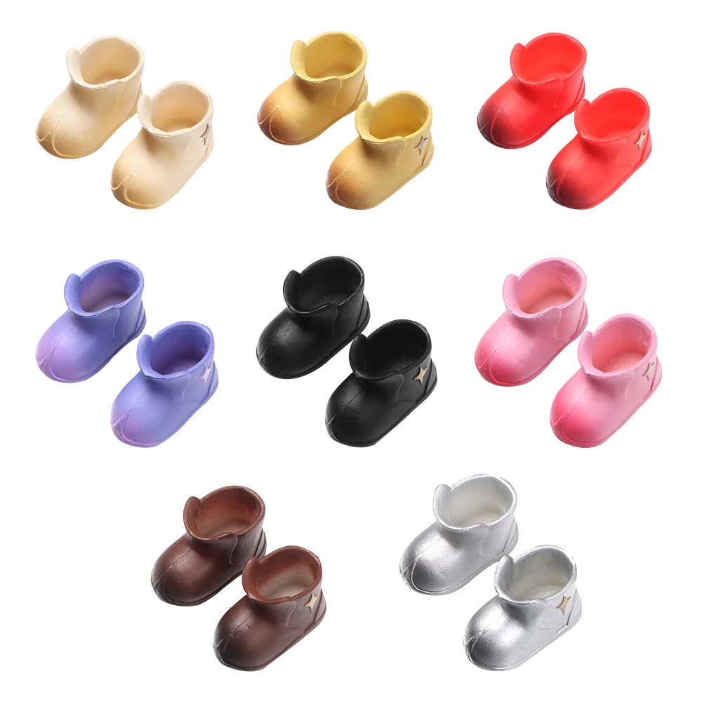 

1Pair Plastic Cute Doll Shoes Mini Doll Rain Boots For 12~16cm Dolls Accessories Kids Toys For OB11 1/12 BJD Doll Clothes Decor